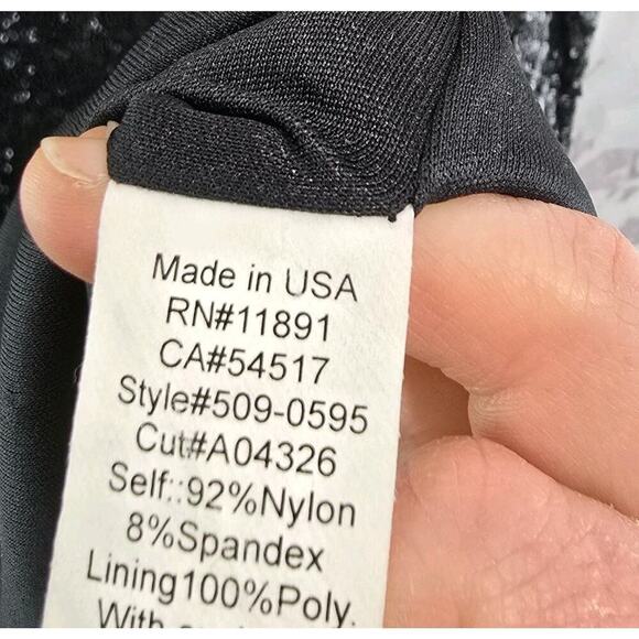 Bailey 44 Dress Womens Medium Black Sequin Stretch Mini Short Tank Zip Front - Picture 10 of 11